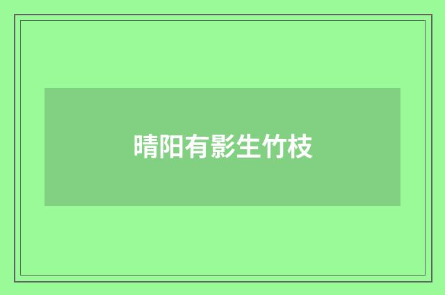 晴阳有影生竹枝