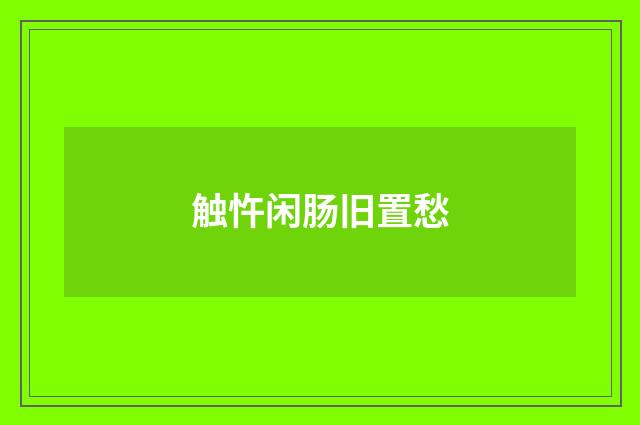 触忤闲肠旧置愁
