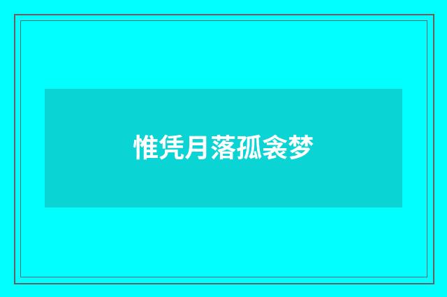 惟凭月落孤衾梦