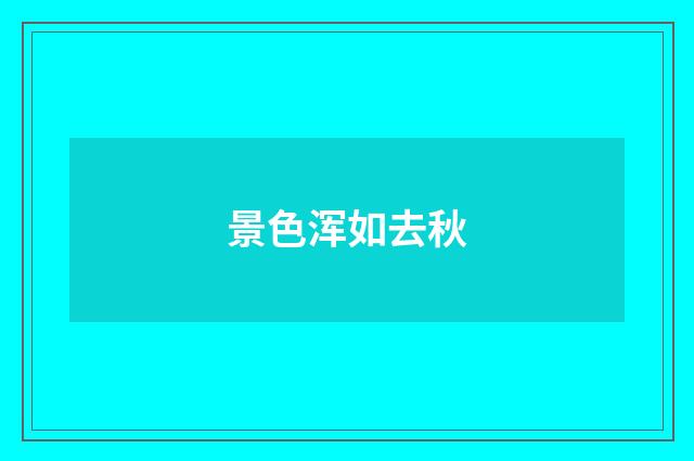 景色浑如去秋