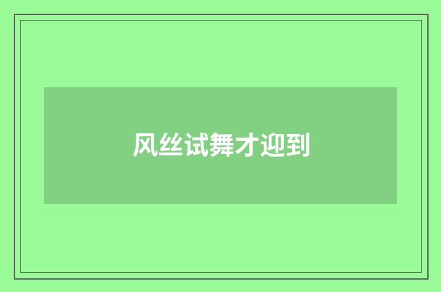 风丝试舞才迎到