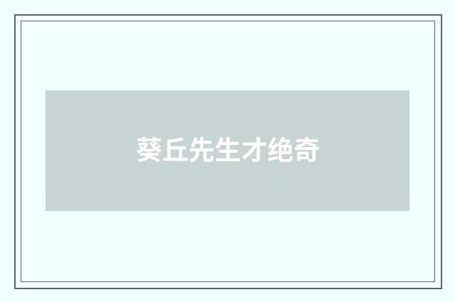 葵丘先生才绝奇