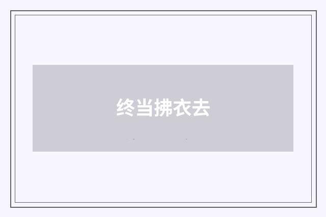 终当拂衣去
