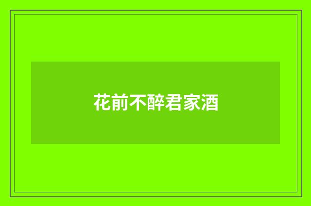 花前不醉君家酒