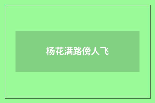 杨花满路傍人飞