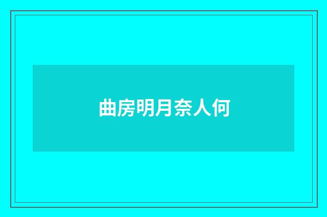 曲房明月奈人何