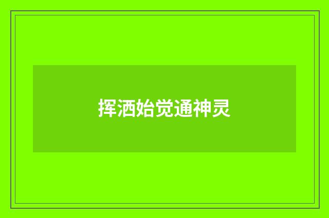 挥洒始觉通神灵