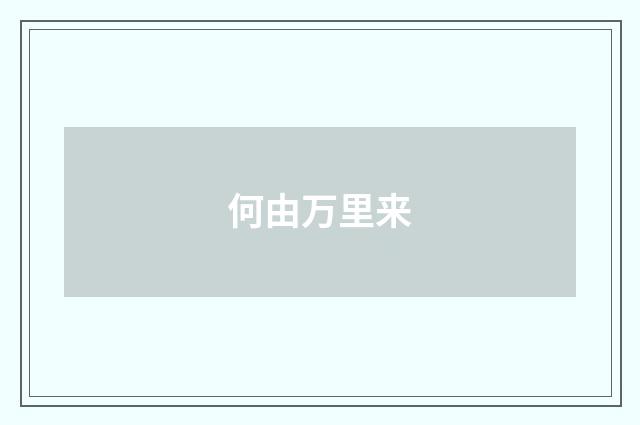 何由万里来