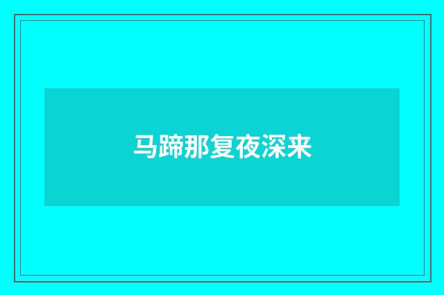 马蹄那复夜深来