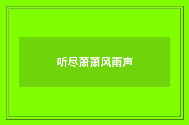 听尽萧萧风雨声