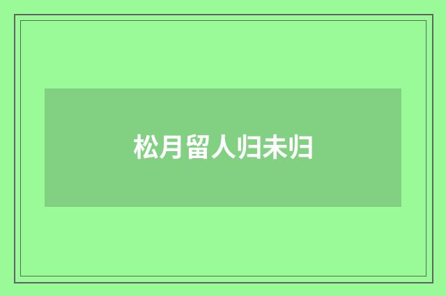 松月留人归未归