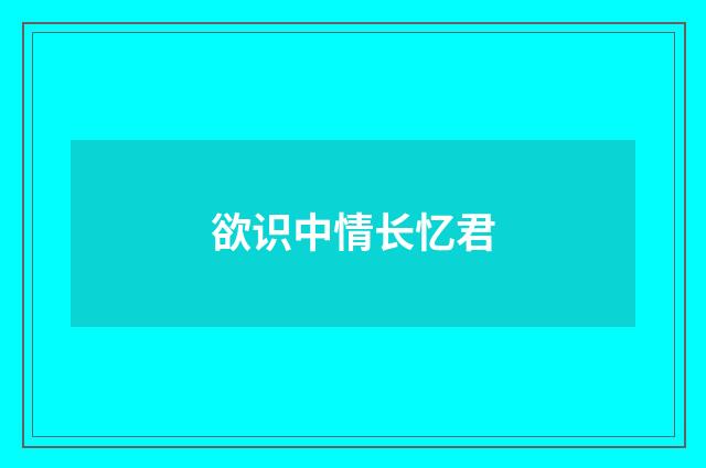 欲识中情长忆君