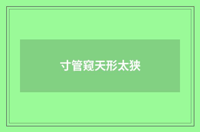 寸管窥天形太狭