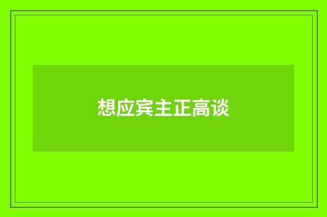 想应宾主正高谈