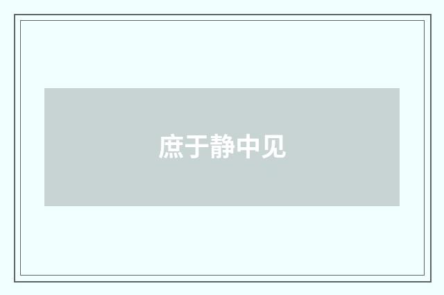 庶于静中见