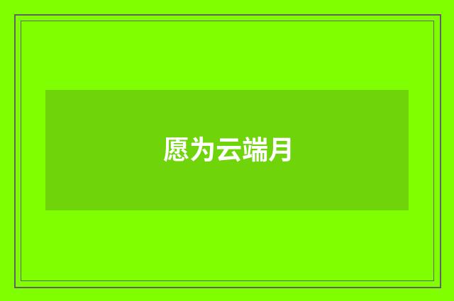 愿为云端月
