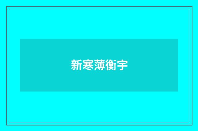 新寒薄衡宇