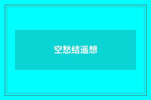 空愁结遥想