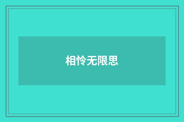 相怜无限思