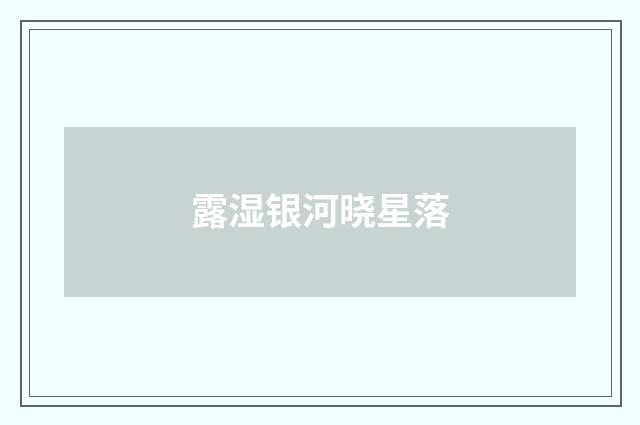 露湿银河晓星落