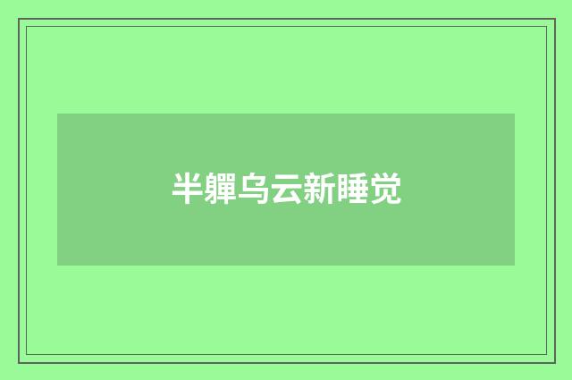 半軃乌云新睡觉