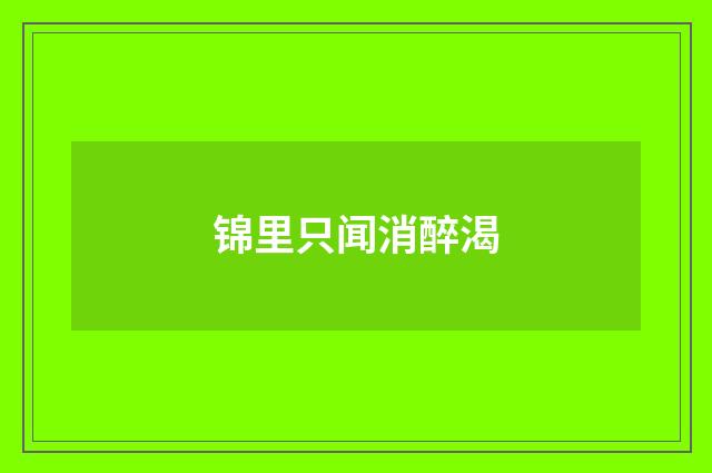 锦里只闻消醉渴