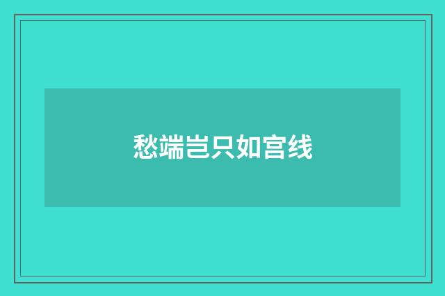 愁端岂只如宫线
