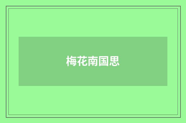 梅花南国思