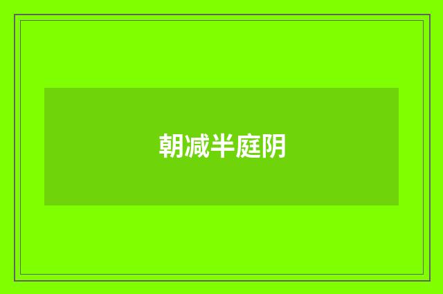 朝减半庭阴