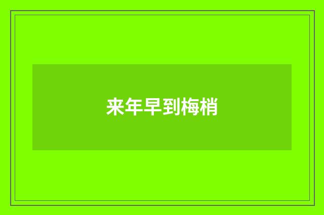 来年早到梅梢