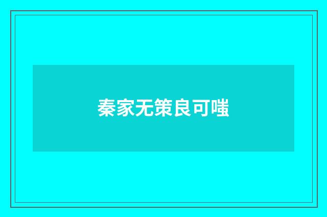 秦家无策良可嗤
