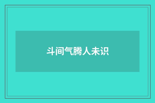 斗间气腾人未识