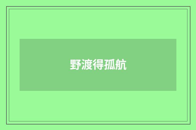 野渡得孤航