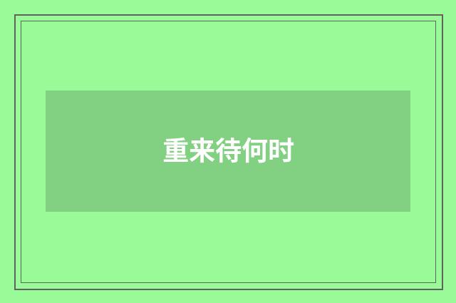 重来待何时