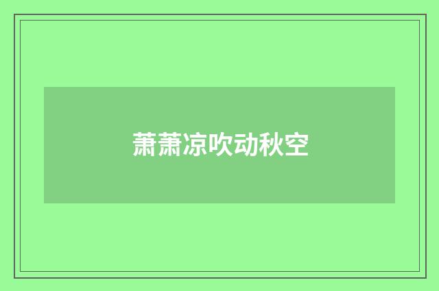 萧萧凉吹动秋空