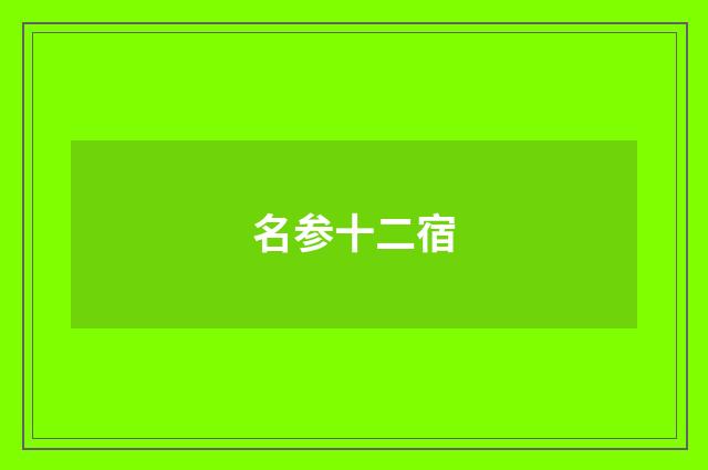名参十二宿
