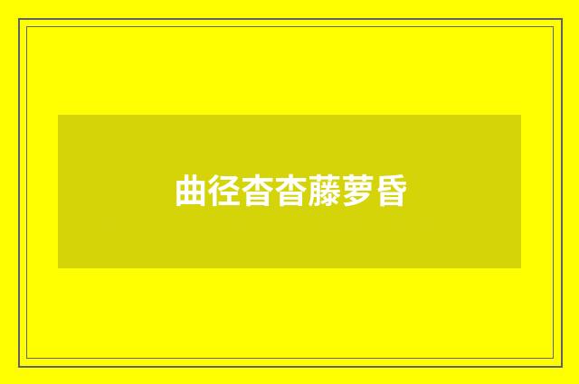 曲径杳杳藤萝昏