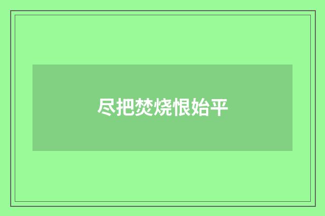 尽把焚烧恨始平