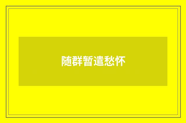 随群暂遣愁怀