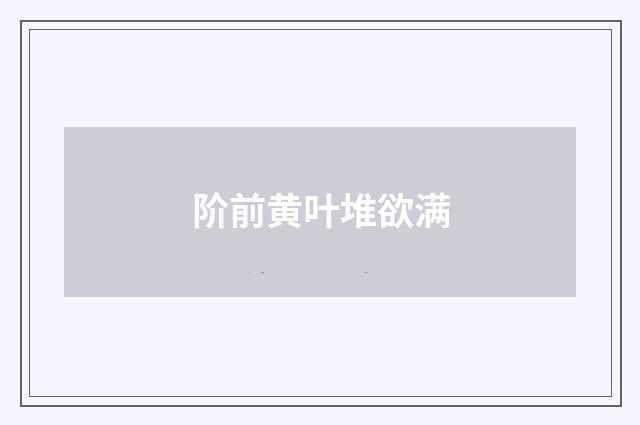 阶前黄叶堆欲满