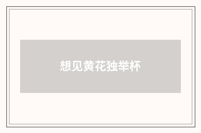 想见黄花独举杯