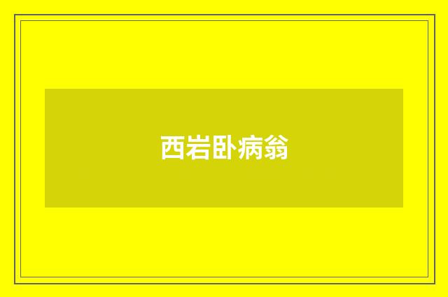 西岩卧病翁