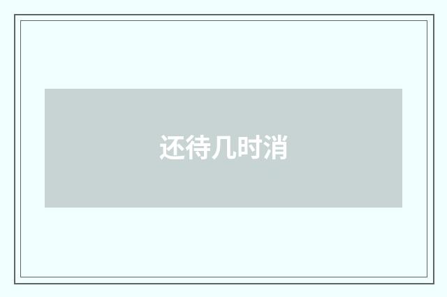 还待几时消