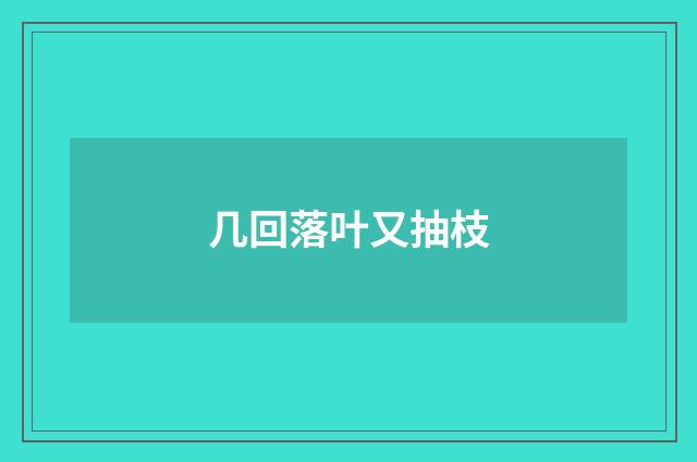 几回落叶又抽枝