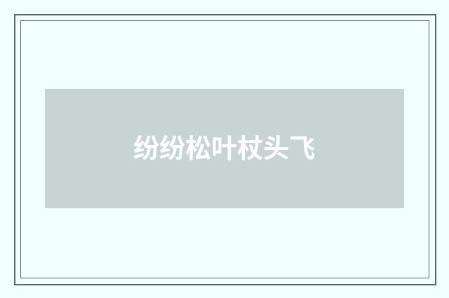 纷纷松叶杖头飞