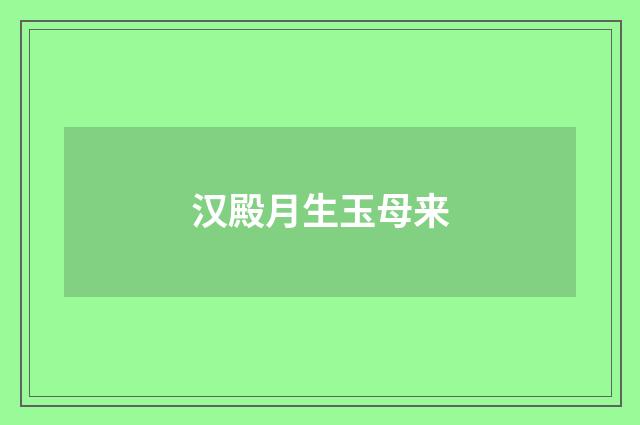 汉殿月生玉母来