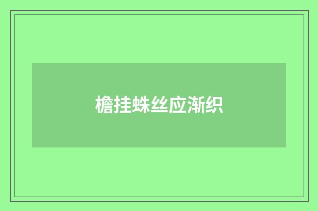 檐挂蛛丝应渐织