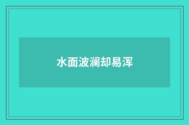 水面波澜却易浑