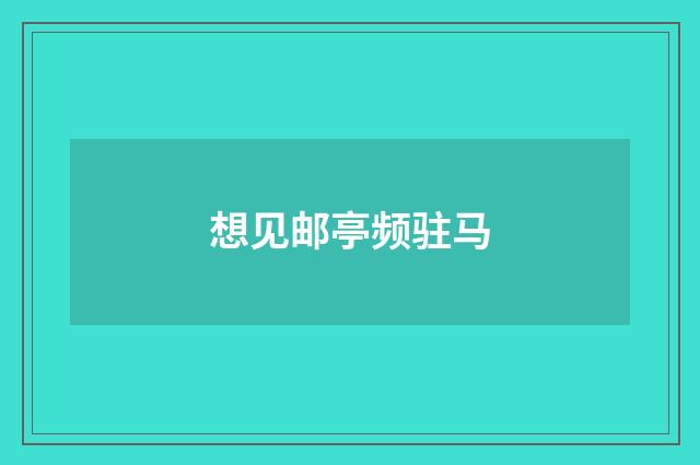 想见邮亭频驻马