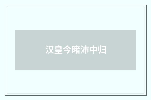 汉皇今睹沛中归